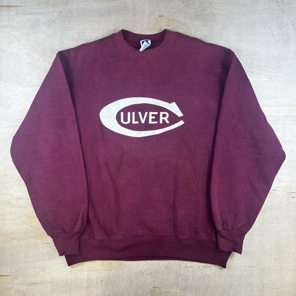 Vintage Russell Athletic Culver Sweatshirt Maroon XL Made in USA 90s Crewneck
